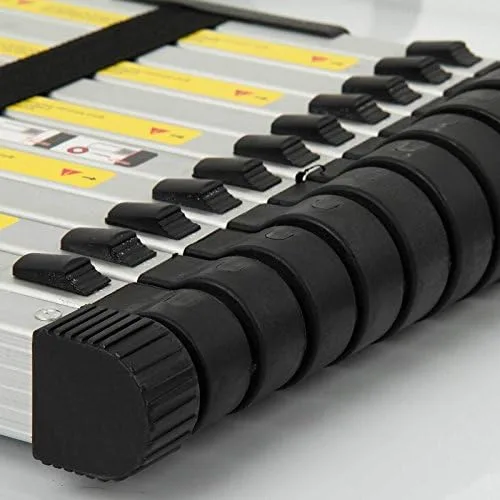 12.5FT Telescoping Ladder Aluminum Extension Tall Multi Purpose Loft Ladder Heavy Duty 330lb Capacity EN131 Certificated - Image 5