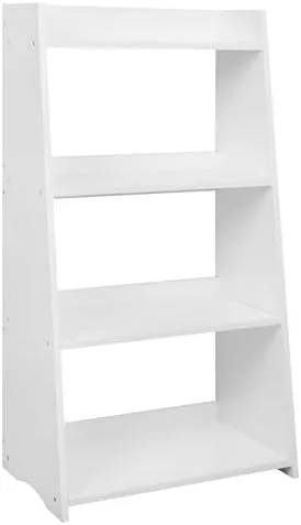 White Bookshelf, White Bookcase, 4 Tier Bookshelf, Wood Ladder Shelves Bookcase, Leaning Shelves for Living Room, Bedroom, Office. (White, 4 Tier) - Image 8